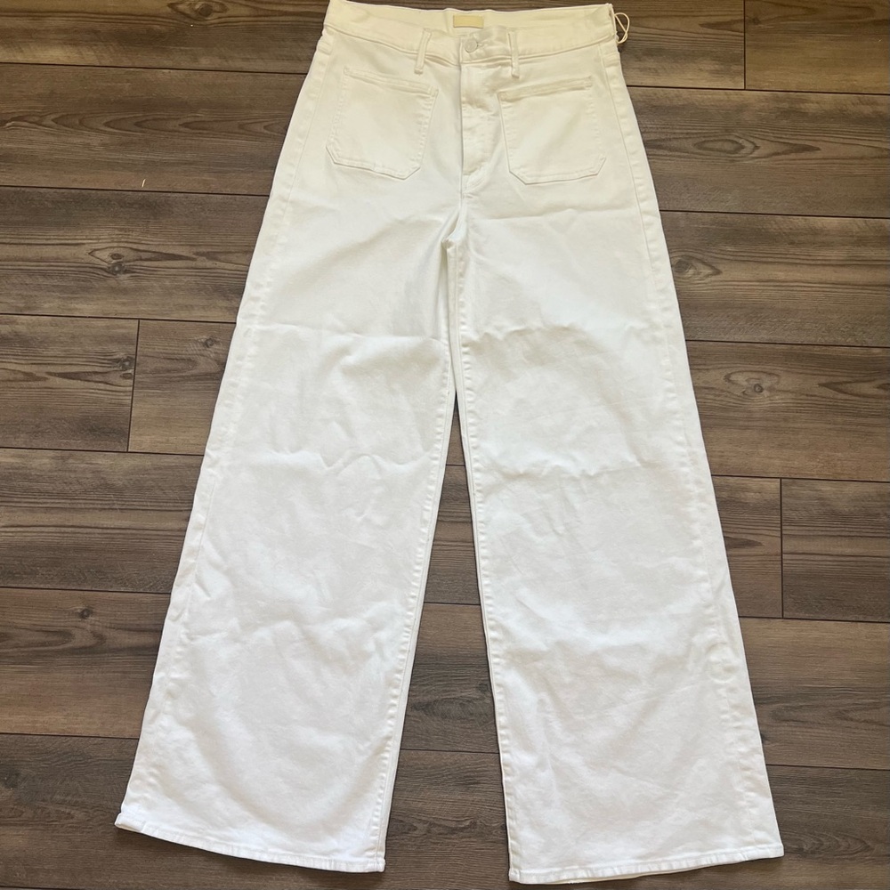 MOTHER Lil Patch Pocket Undercover Sneak High Rise Wide Leg Jeans in Fairest 31P